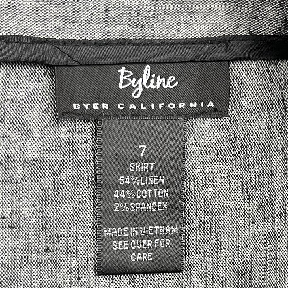Vintage Byer Womens Linen Blend‎ Gray Trumpet Skirt Size 7 Secretary Office Y2K - Picture 11 of 11